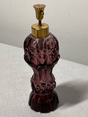 Vintage Purple Glass Atomizer Perfume bottle with Brass Pump
Empty